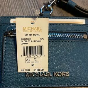 Michael Kors Blue Leather Card Holder